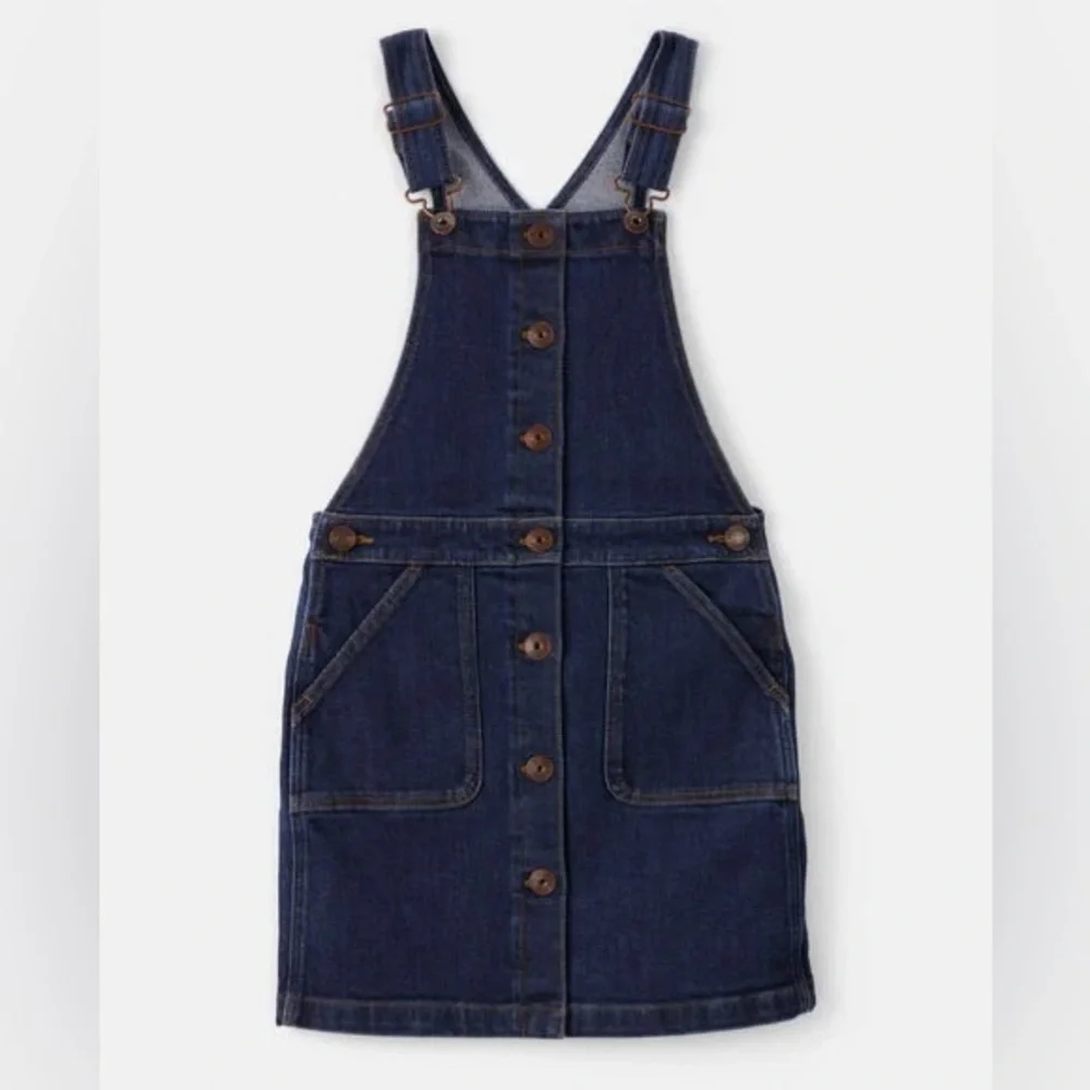 NWT OshKosh B'gosh Girls Denim Skirtall - Blue Dark Wash Denim 6/6x $44